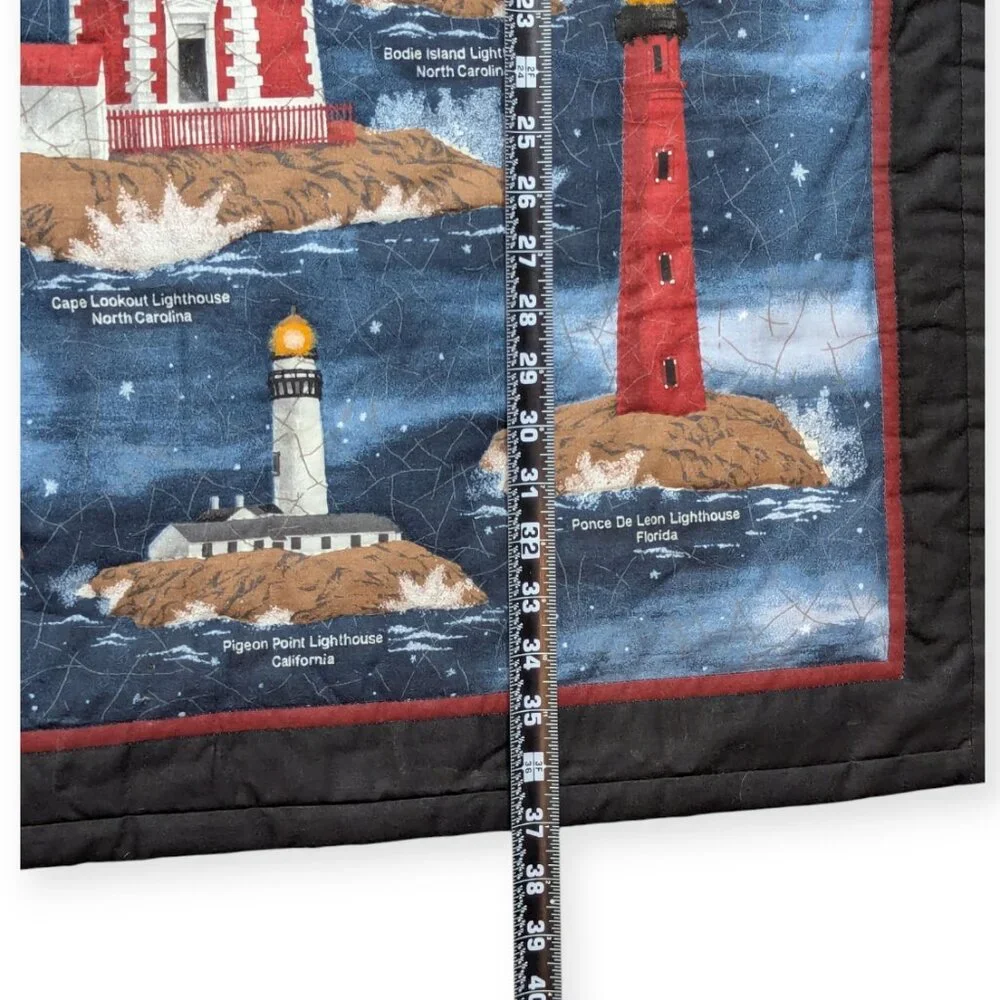 Handmade Lighthouses of the USA Quilted Wall Hanging Tapestry 28.5